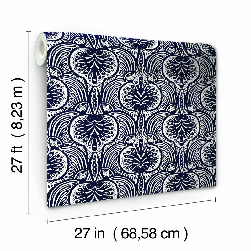 Rouleau de papier peint lisse L 27 pi x l 27 po, Marine