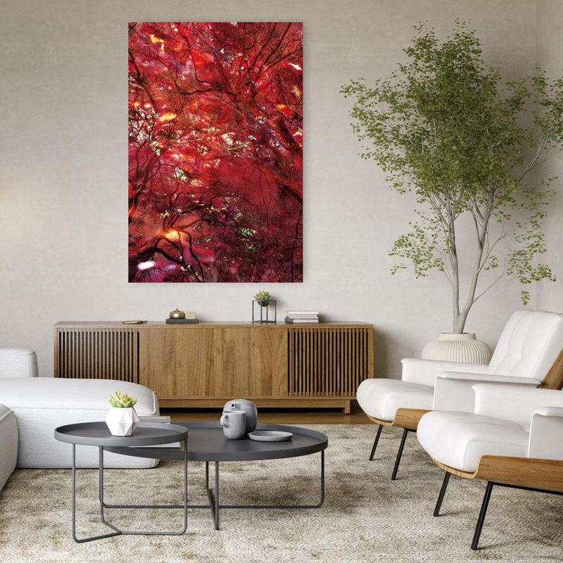 Art contemporain, paysage audacieux, forêt abstraite, H 48 po x l 32 po