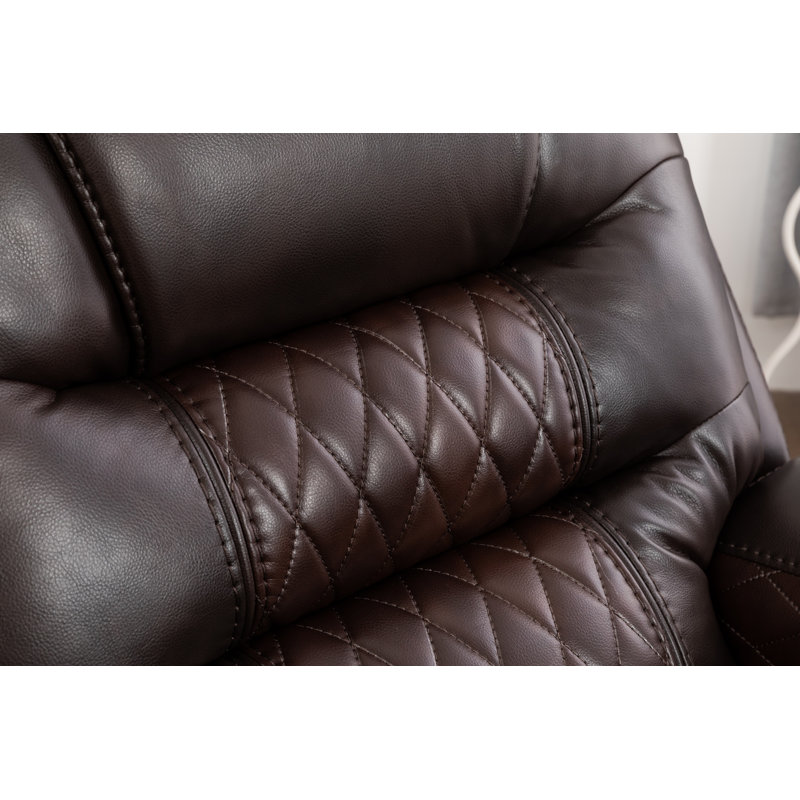 Ensemble de salon inclinable en cuir trois tons Ilyia, Similicuir brun