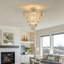 Grand lustre en cristal chromé blanc, plafonnier suspendu de style moderne pour la salle à manger salon chambre à coucher (sans ampoule)