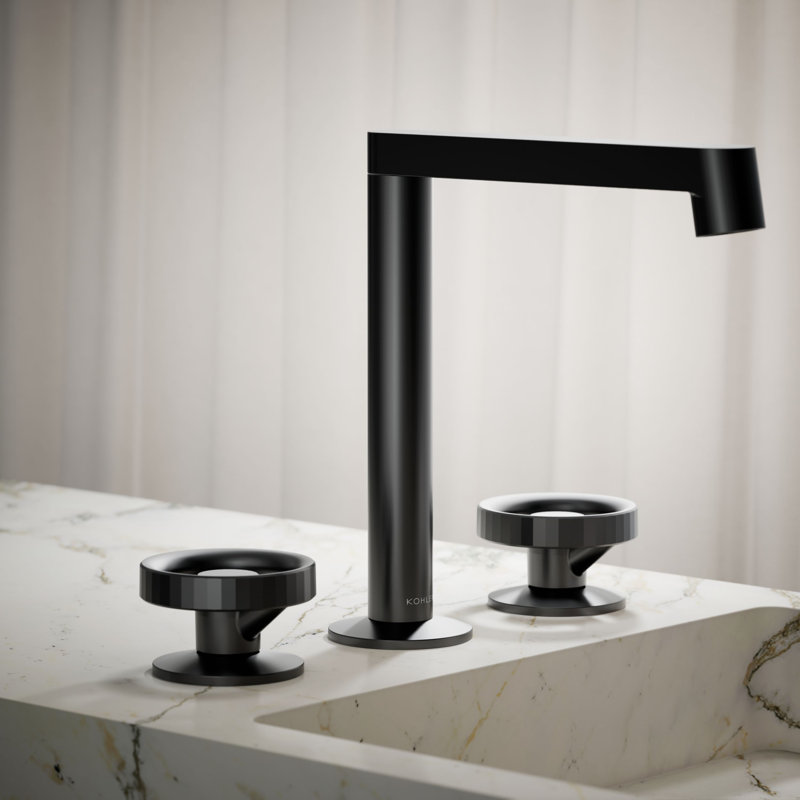 Components™ Bathroom Sink Handles with Industrial Design, Matte Black