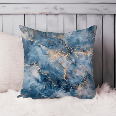 Abstract Blue Geode Crystals Marble XVIII Modern