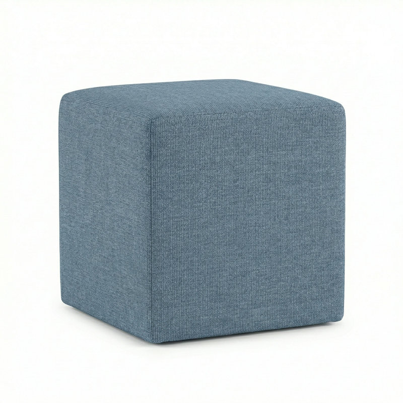 Berlin Gardens Lilly Hive 16" Square Pouf, Denim