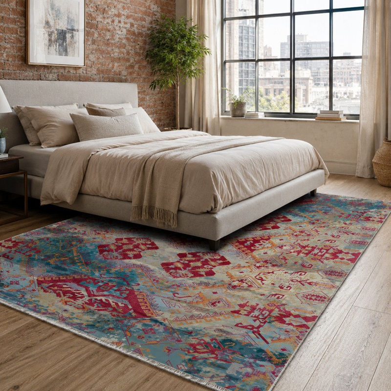 Oriental Cotton and Chenille Flatweave Area Rug, 200 x 300 cm