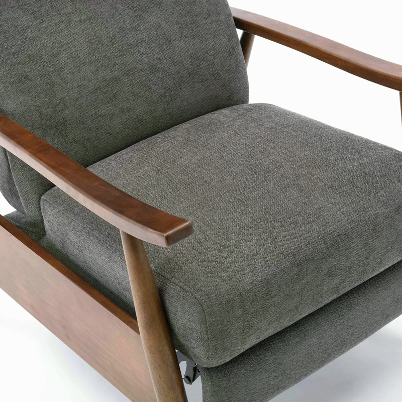 Fauteuil inclinable à accoudoirs en bois