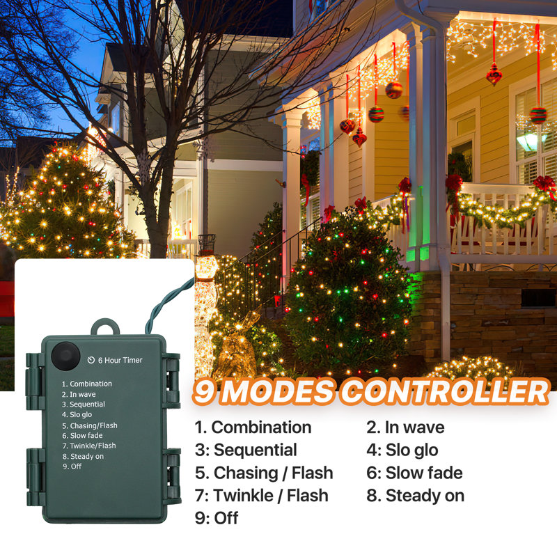 Jassmin 17.3Ft LED Christmas Fairy Lights, Holiday Decorations String Lights with 8 Mode, 50 Bulbs, Muticolor