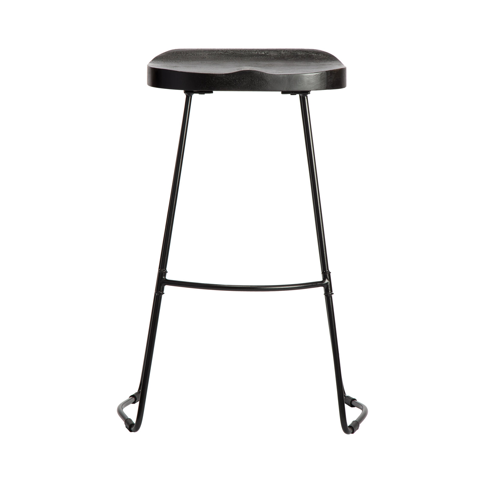 Geonna Solid Wood Bar & Counter Stool, Black, Bar Stool (30" Seat Height)