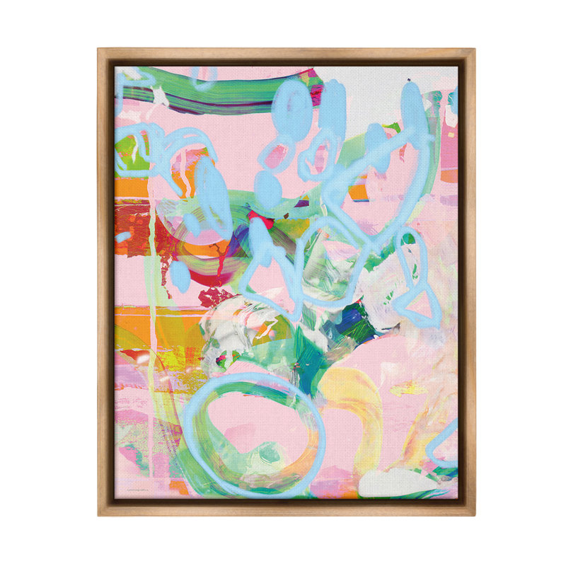 "Pastel Abstract Expression" par Kamdon Kreations sur toile, Cadre flottant orme Montalcino, H 21 po x l 17 po