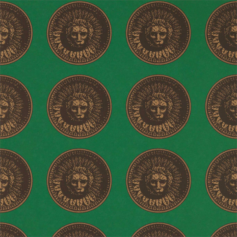 Medallion Wallpaper, Malachite/Gold
