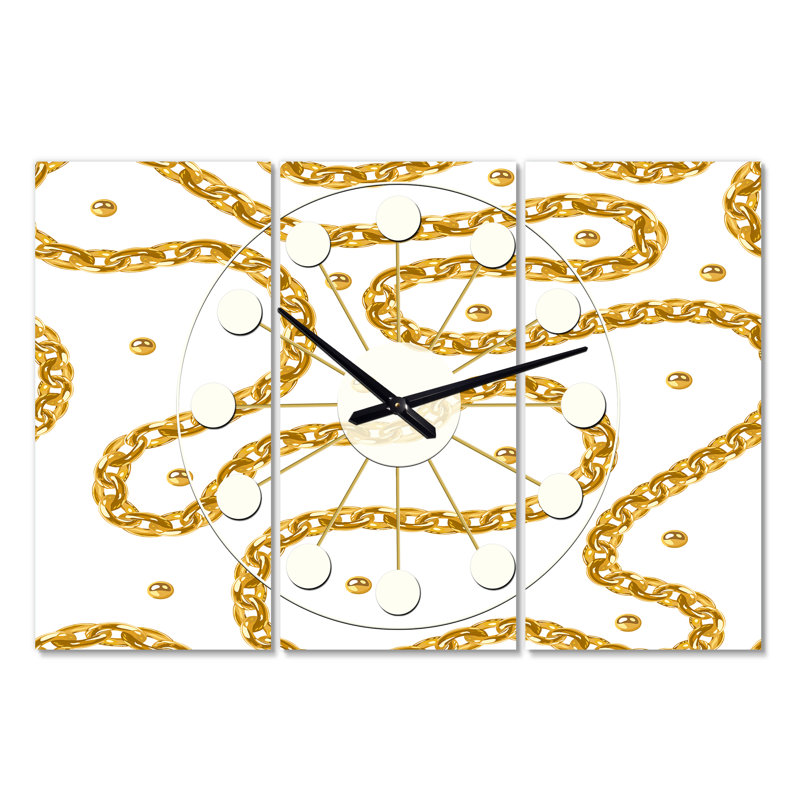 Très grande horloge murale collier Mid-Century