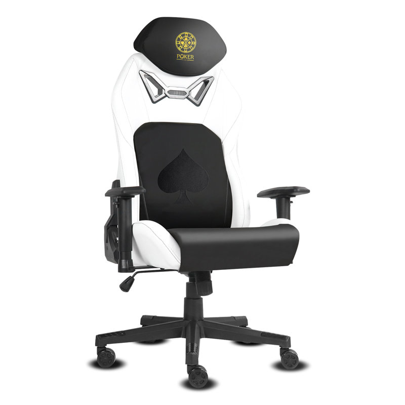 Chaise d'ordinateur Omme With Texas Hold'em, Blanc / noir