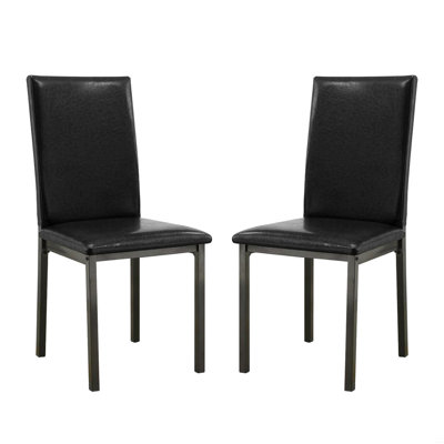 Ensemble de 2 chaises d'appoint rembourrées en similicuir
