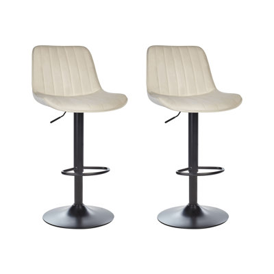 Gagetown Upholstered Adjustable Height Counter Stool with Metal Frame