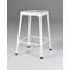 Tabouret de comptoir en métal thermolaqué blanc, ensemble de 2
