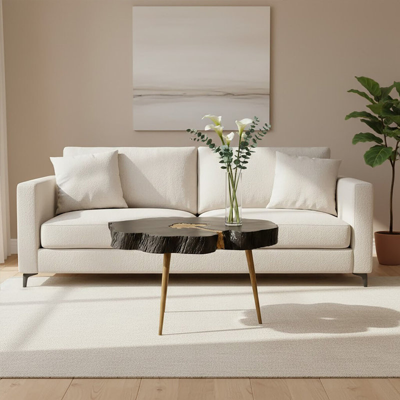 Caines Three Leg Coffee Table, Black/Brown