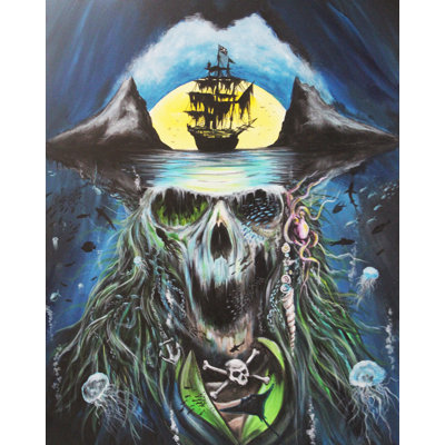  Officiellement sous licence, pirate mystique et bateau, œuvre d'art originale par Ed Capeau, affiche sur demande - 16 x 20 po - reproduction décorative - prête à encadrer