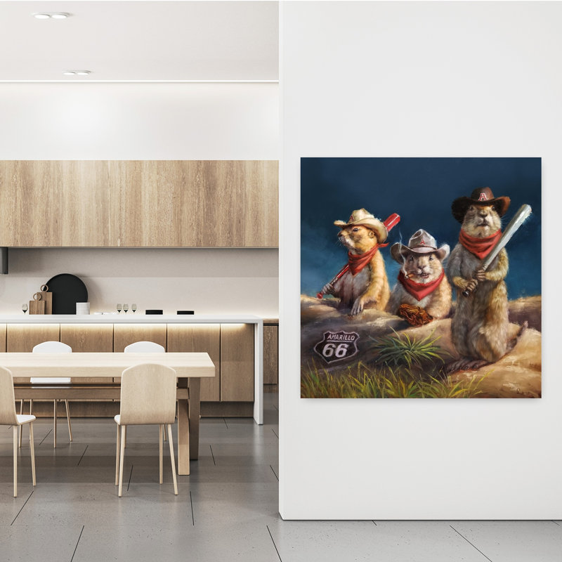 Amarillo Sod Poodles, art contemporain, H 48 po x l 48 po