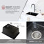 Granite composite double mount kitchen sink with strainer 25 in.-87227098