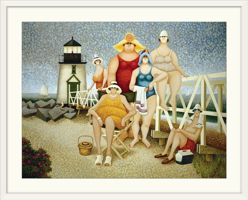 Mattawa Beach Holiday, reproduction d'art murale Lowell Herrero, H 36 po x l 48 po x p 1,5 po, Toile