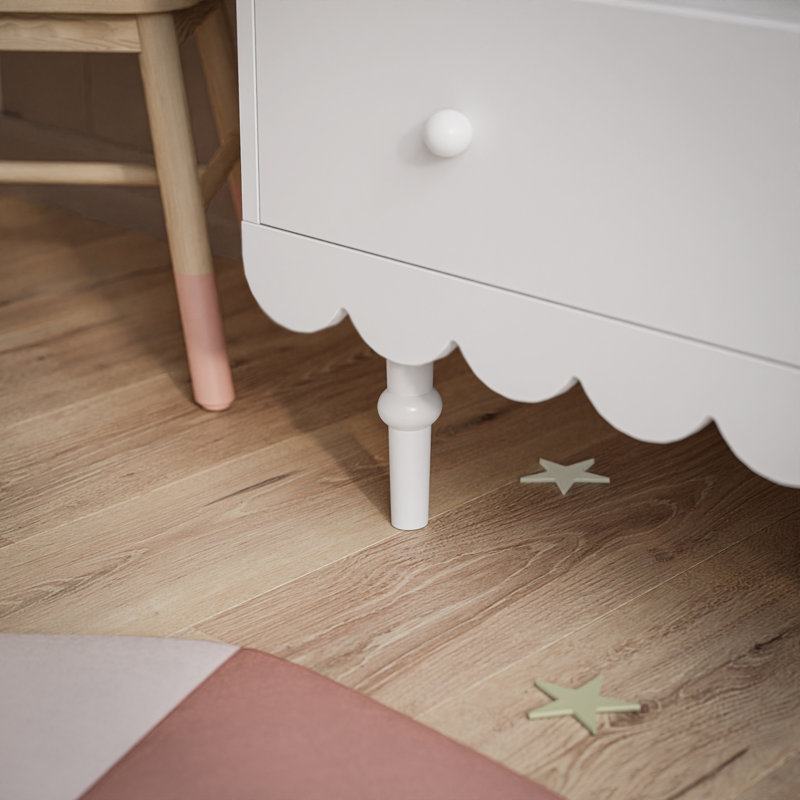 Siegmeyer Solid Wood Chest of Drawers with 3 Drawers, White