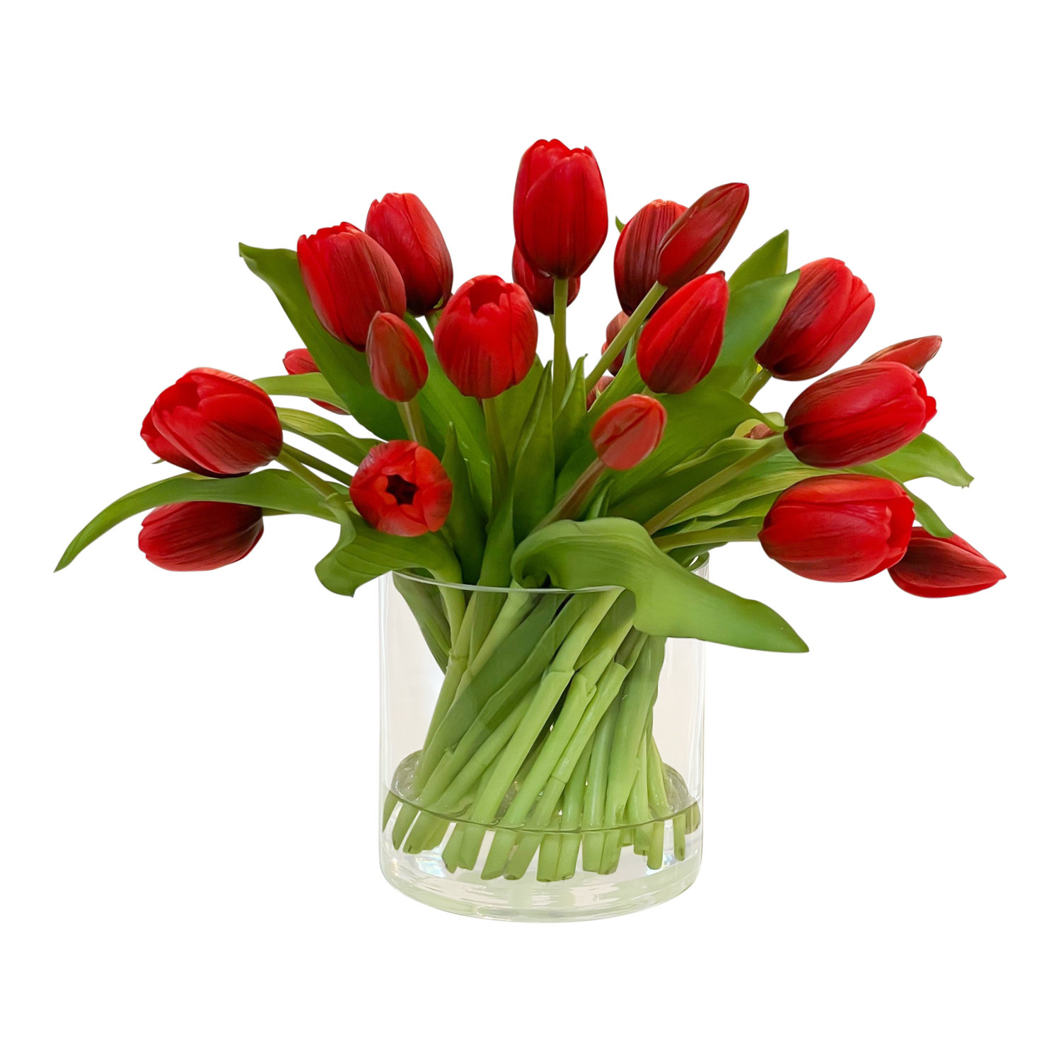 Tulip Arrangement in Vase, Red