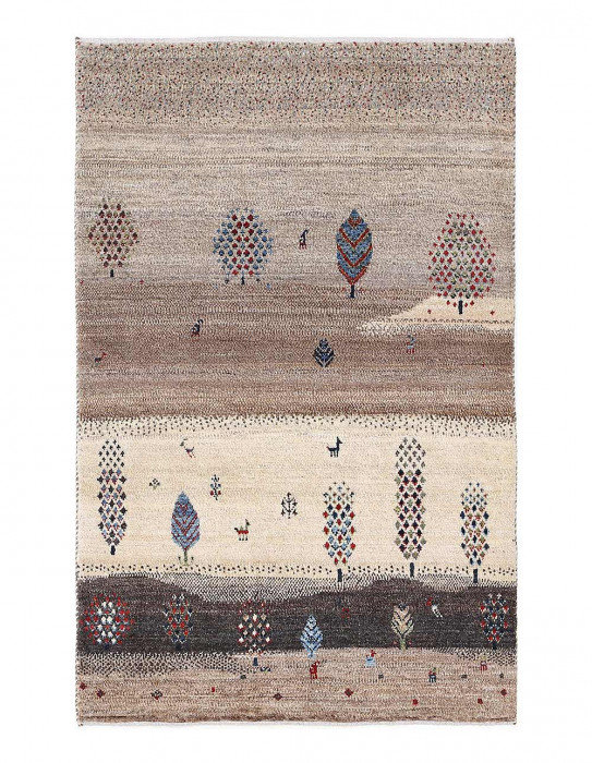 Tapis en laine d'agneau unique 2 pi 8 po x 4 pi 3 po Vernadette