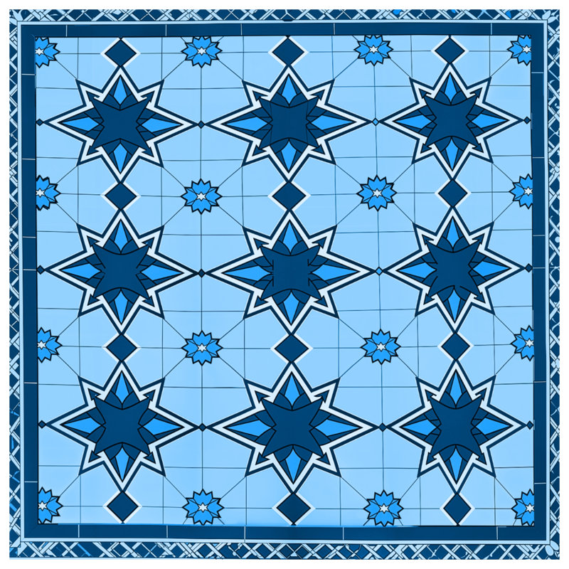 Blue Star Pattern Double Sided Throw Pillows, 16 x 16 inches