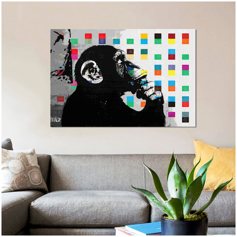 Banksy - Print on Canvas, 66.04 cm H x 45.72 cm W x 3.175 cm D, No Frame