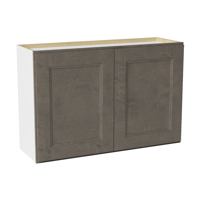 Armoire de cuisine en bois massif prête à assembler, H 21 po x l 36 po x P 12 po, Double shaker Cinder