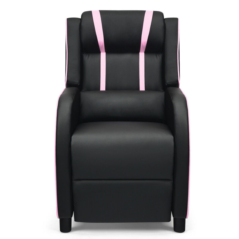 Fauteuil de massage inclinable Racing Gaming, Similicuir noir / rose