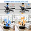Ventilateur de plafond moderne en cristal de 132 cm avec lumière et télécommande, 6 vitesses réversible, grand ventilateur de plafond industriel pour salon-829647832-829647834