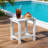 16.1" W x 12.2" D x 16.7" H HIPS Outdoor Side Table , Durable Weather Resistant Patio Side Table for Adirondack Chairs, 200Lbs Load Bearing Square Small Outdoor Table for Backyard, Pool, Patio, Porch, Garden, Lawn, Relaxing Companion, White-2067378001