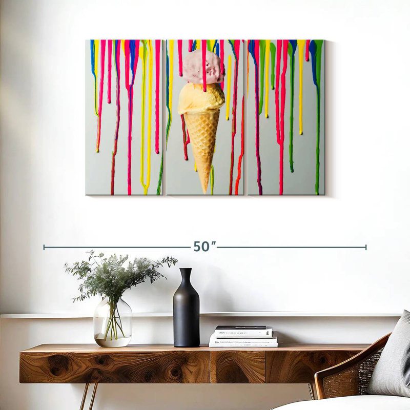 Yarlin Dripping Ice Cream, 24" H x 38" W