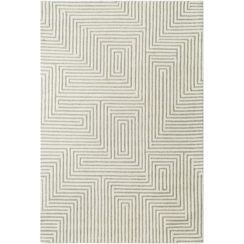 Tapis fait à la main Caelub Brook, Rectangle 9 pi x 12 pi