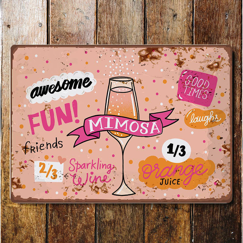 Cocktail Mimosa Wall Décor, 60cm H x 80cm W