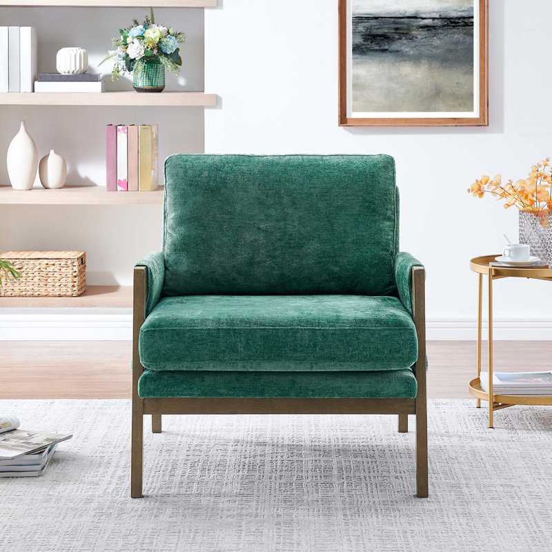 Chaise d'appoint Blerton, Velours vert