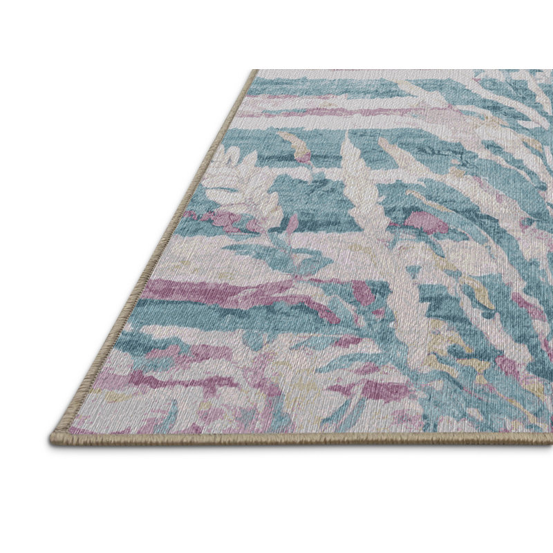 Machine Washable Beige Area Rug, Runner 2' x 4'