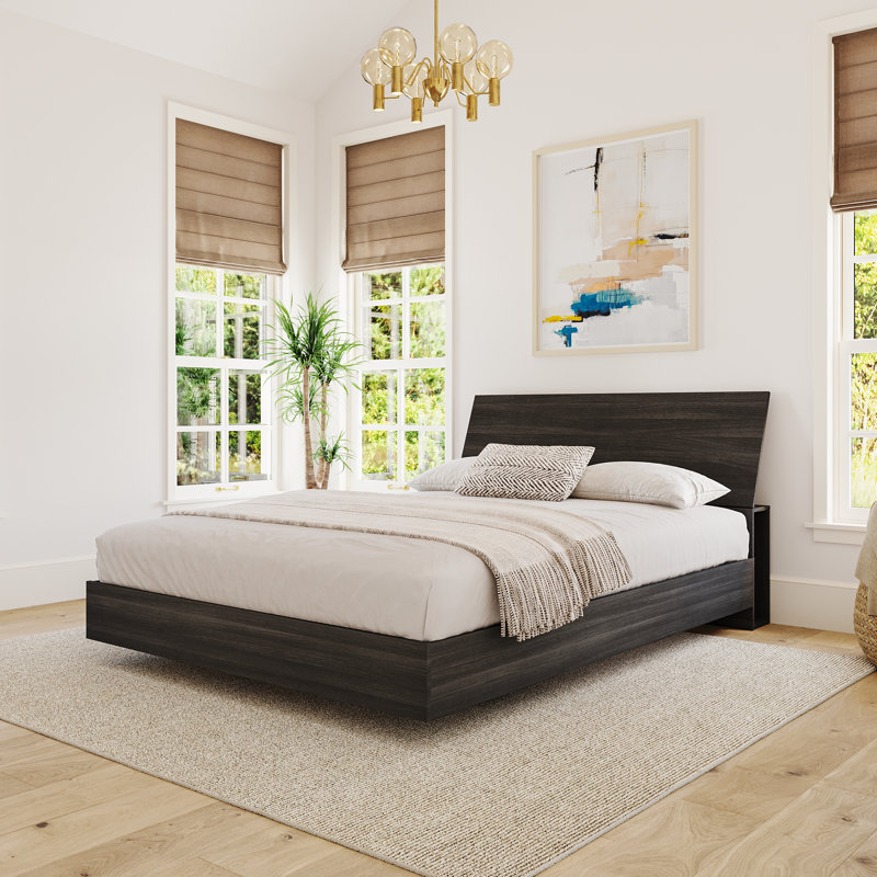 Aletse Platform Bed & Headboard, Full, White