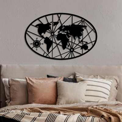 Stylish Decorative Metal Wall Accessory, Black Finish, 15.7 x 24.4 inches | 100% Metal, Thickness: 0.06 inches | Lightweight at 1.0 lbs, Perfect for Home Decor, Easy to Hang, Durable and Elegant Design