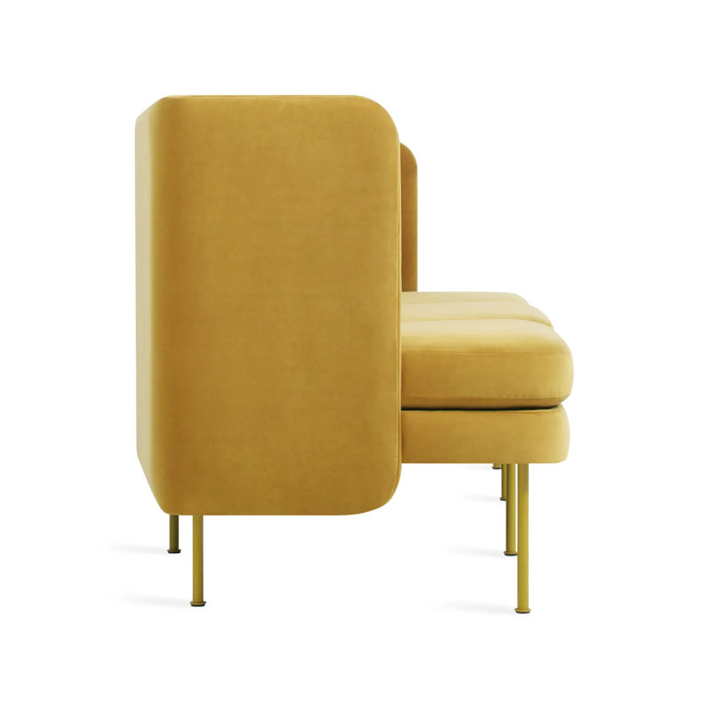 Bloke Sofa, Ochre Velvet 100% Polyester, 34" H x 95" W x 32" D, Orche
