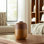 Contemporary Round Ceramic Tall Flower Vase with Glazed Finish for Home Decor - Modern Table Vase for Living Room or Entryway Accent - Brown & Yellow