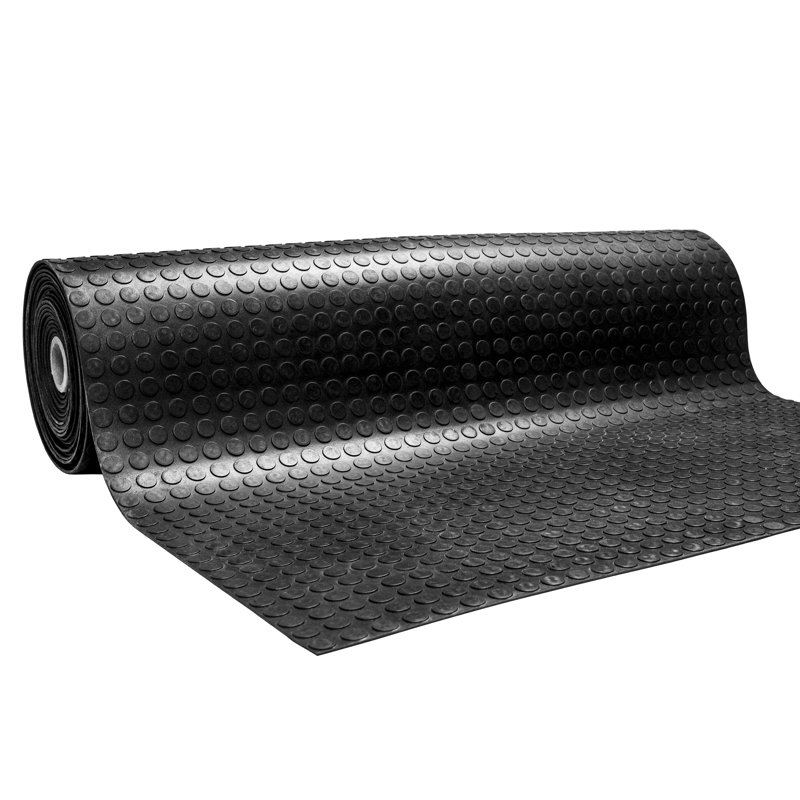 Tapis tout usage en caoutchouc antidérapant de 3,3 pi x 33 pi x 4 mm pour garages, gymnases et ateliers