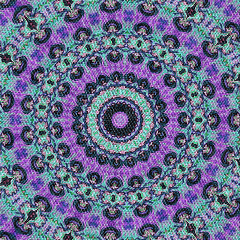 Tapis bleu/rose à tisser électrique, Carré 8 pi