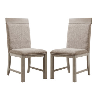 Ensemble de 2 chaises d'appoint rembourrées en gris et gris pierre