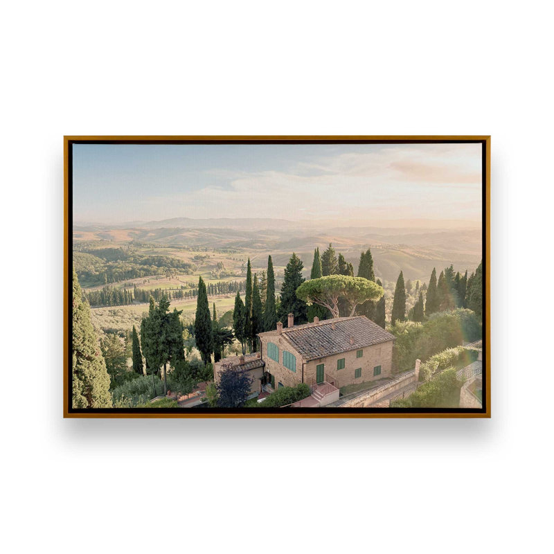 Impression sur toile Tuscan Glow, 20 po x 30 po, Cadre flottant doré poli