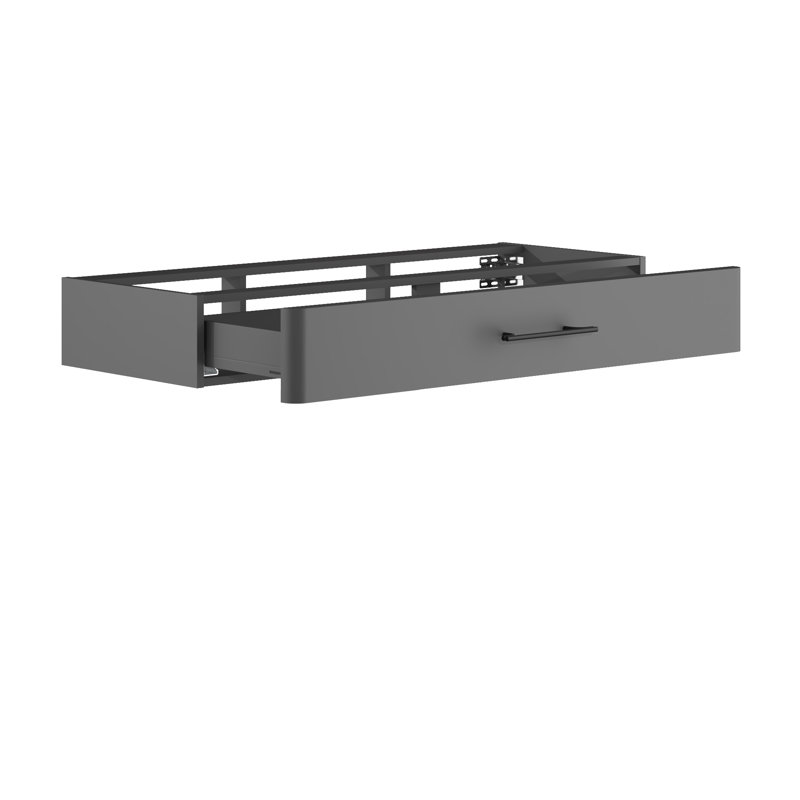 Ashat Bathroom Storage Cabinet, Onyx Grey Suedette Matt/Black