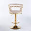 Ensemble de table de bar Modern Gold moderne avec 2 tabourets de bar réglables, table de pub ronde à motif de marbre pour le bar et la cuisine-2105379105