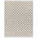 Cabble Rectangle Checkered Machine Woven Polyester Area Rug in Tan/White