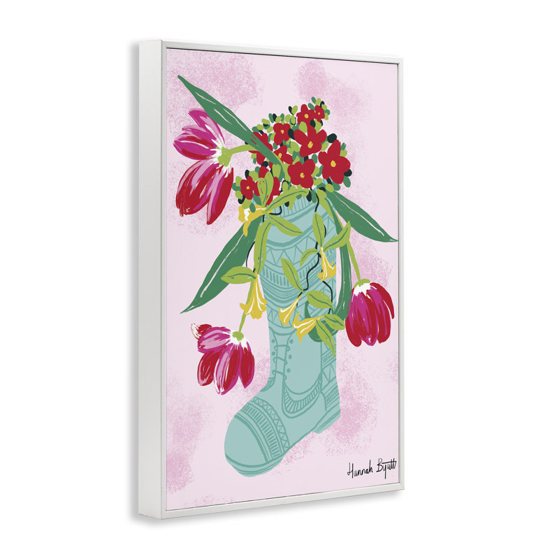 Flore locale dans Rainboot, giclée encadrée, design par Hannah Byatt, H 24 po x l 16 po