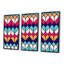 «Rhombus Geometrics In Retro Colors II», ensemble de 3 reproductions d'art encadrées sur toile-1811921606-1811921602